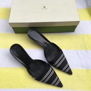 Vintage Kate Spade kitten heel mules bk/wht sz 6🏠